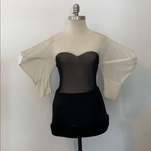 Belle N. Matisse Avant-garde B and W Mesh top